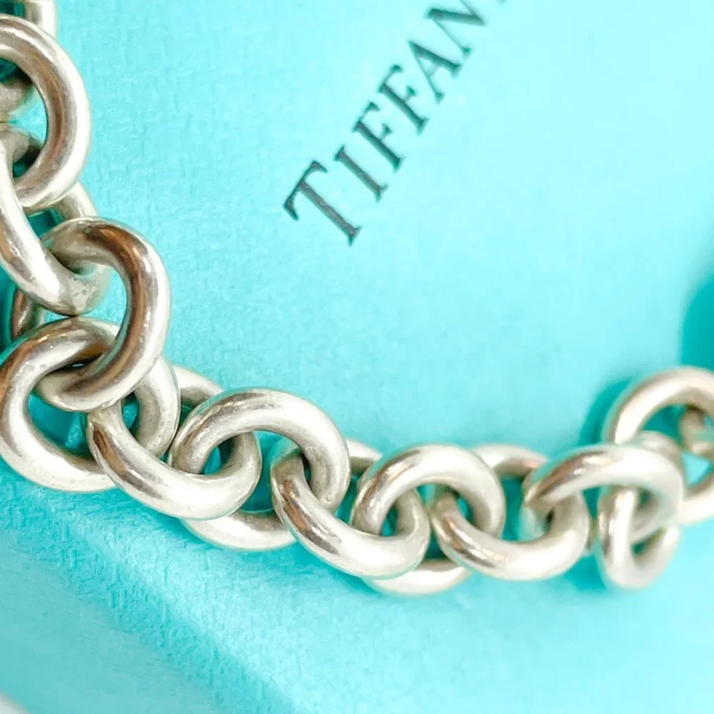Tiffany & Co. Return to Tiffany Heart Charm Bracelet Sterling Silver 7.5" W/ Box - Picture 8 of 12